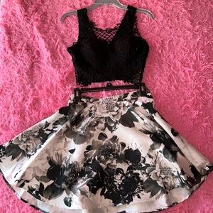 Formal 2 piece floral skirt and top set